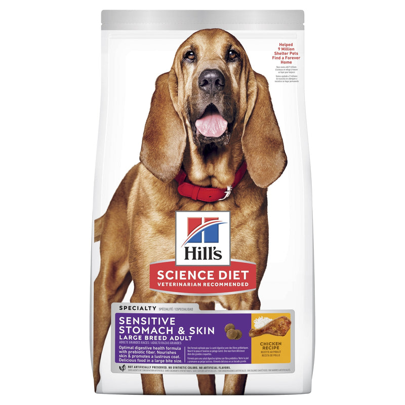Hills Science Diet Sensitive Stomach and Skin Large Breed Chicken Dry Dog Food 13.6kg-Habitat Pet Supplies