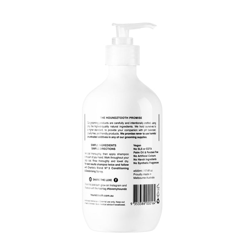 Houndztooth Charlies Blend No.3 Goat Milk Dog Shampoo 500ml (+_+)