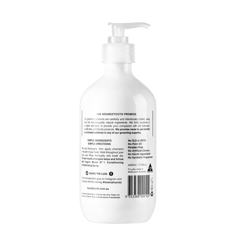 Houndztooth Hugos Blend No.1 Goat Milk Dog Shampoo 500ml (+_+)