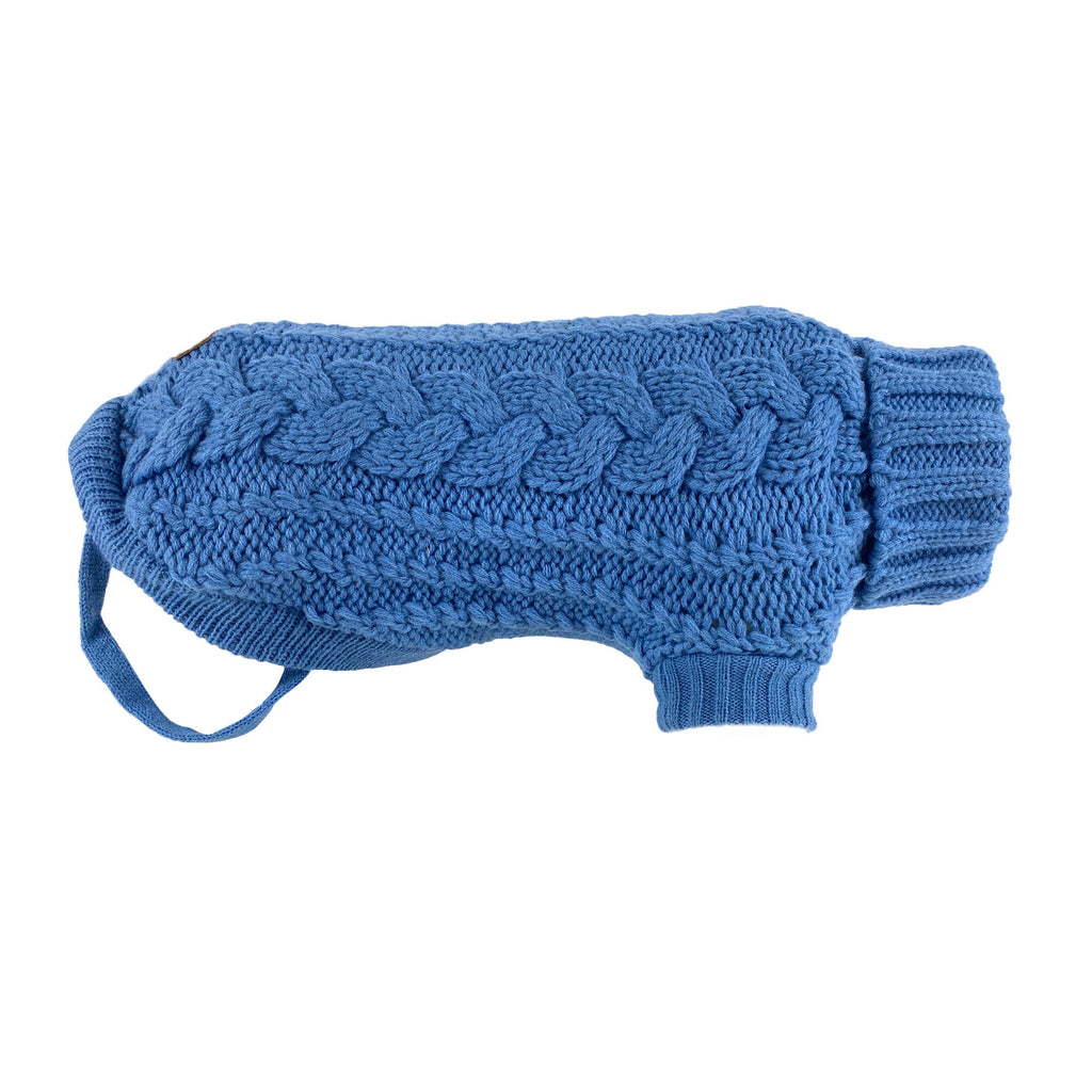 Huskimo French Knit Dog Jumper Indigo Blue 33cm*-Habitat Pet Supplies