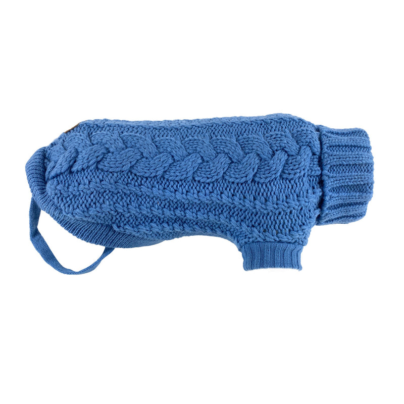 Huskimo French Knit Dog Jumper Indigo Blue 33cm*-Habitat Pet Supplies