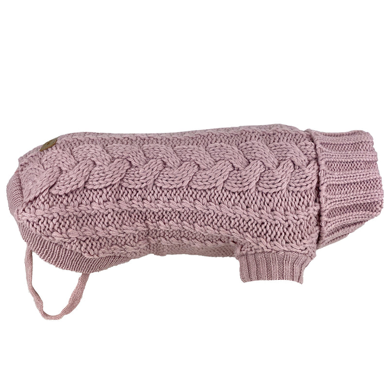 Huskimo French Knit Dog Jumper Rose Pink 27cm*-Habitat Pet Supplies