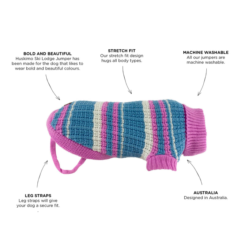 Huskimo Ski Lodge Dog Jumper Pink 33cm*