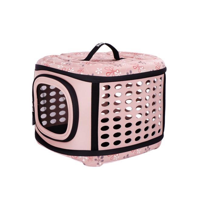 Ibiyaya Collapsible Pet Hand Carrier Tuscany Pink-Habitat Pet Supplies