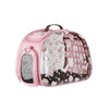 Ibiyaya Transparent Hardcase Pet Carrier Valentine Pink-Habitat Pet Supplies