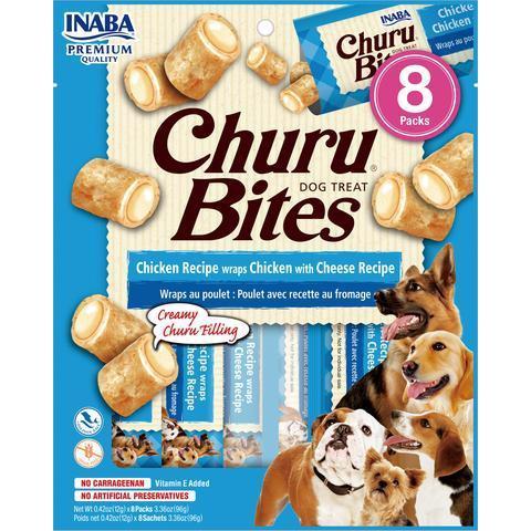 Inaba Churu Bites Chicken Wraps with Cheese Dog Treats 96g x 6-Habitat Pet Supplies