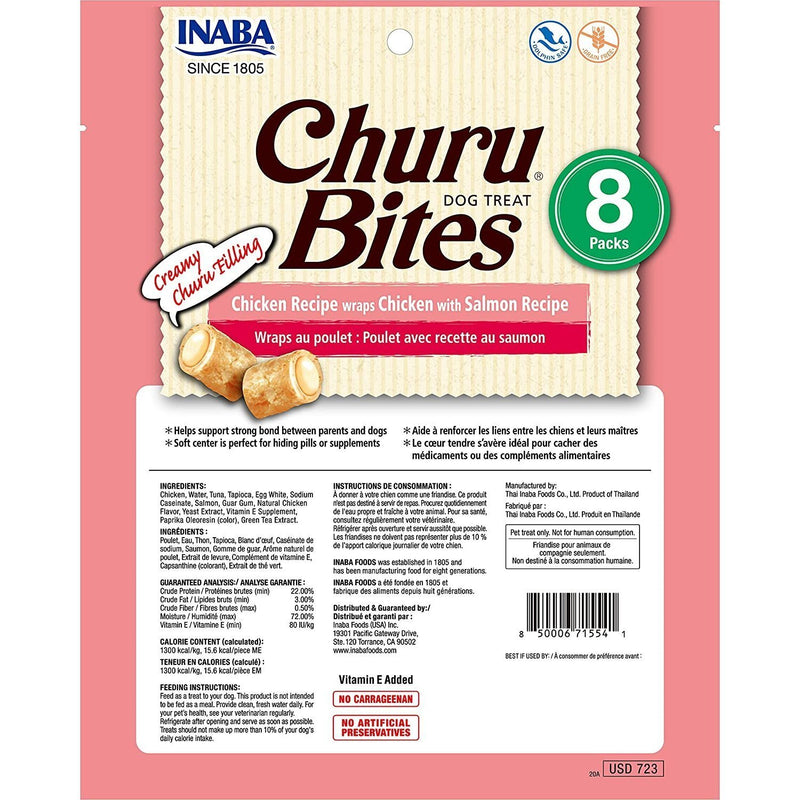 Inaba Churu Bites Chicken Wraps with Salmon Dog Treats 96g x 6