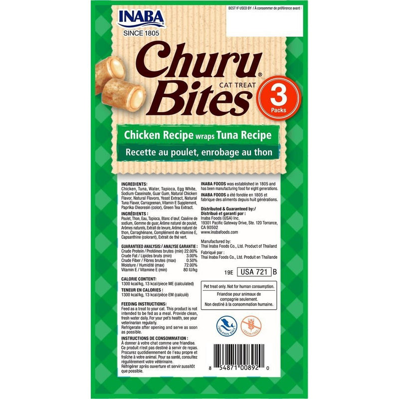 Inaba Churu Bites Chicken Wraps with Tuna Cat Treats 30g