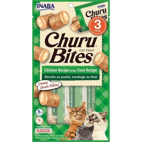 Inaba Churu Bites Chicken Wraps with Tuna Cat Treats 30g x 6-Habitat Pet Supplies