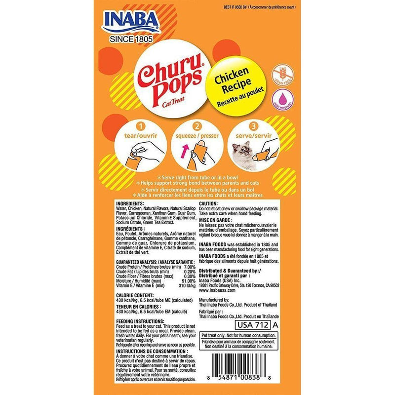 Inaba Churu Pops Chicken Cat Treats 60g x 6