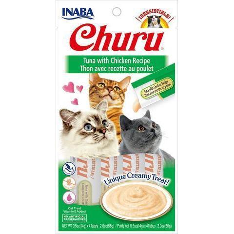 Inaba Churu Puree Tuna with Chicken Cat Treats 56g-Habitat Pet Supplies