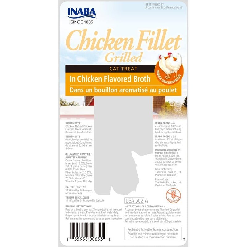 Inaba Grilled Chicken Fillet in Chicken Broth Cat Treat 25g x 6 :->>