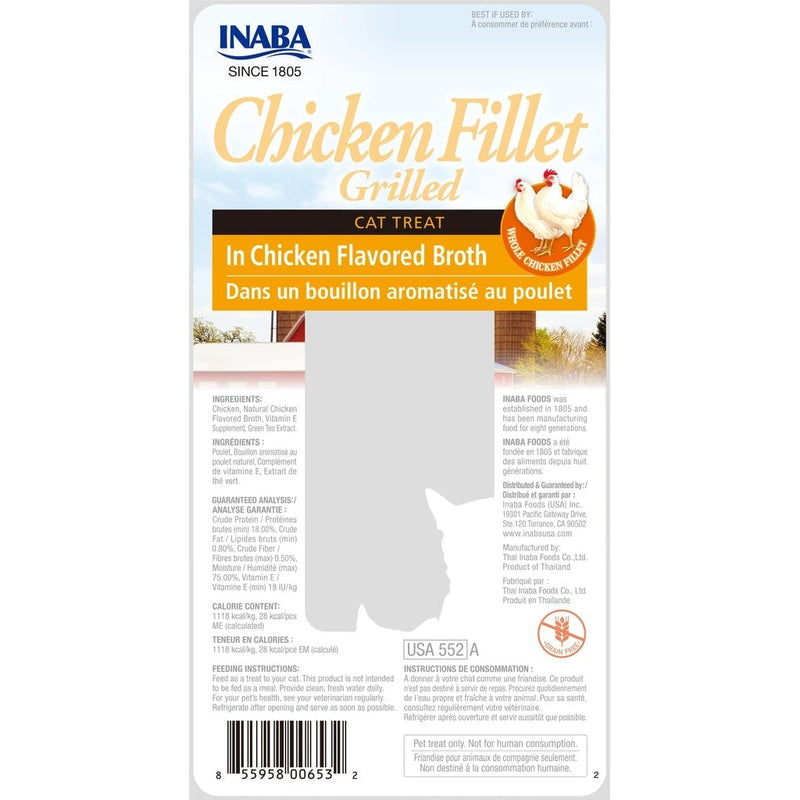 Inaba Grilled Chicken Fillet in Chicken Broth Cat Treat 25g x 6