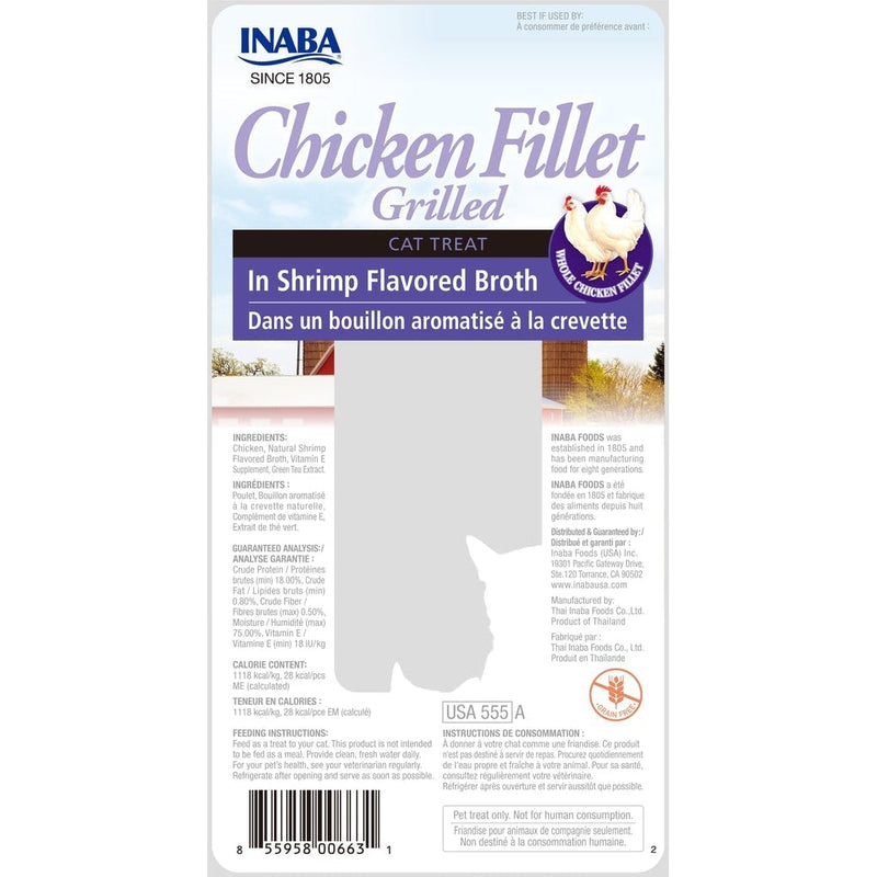 Inaba Grilled Chicken Fillet in Shrimp Broth Cat Treat 25g