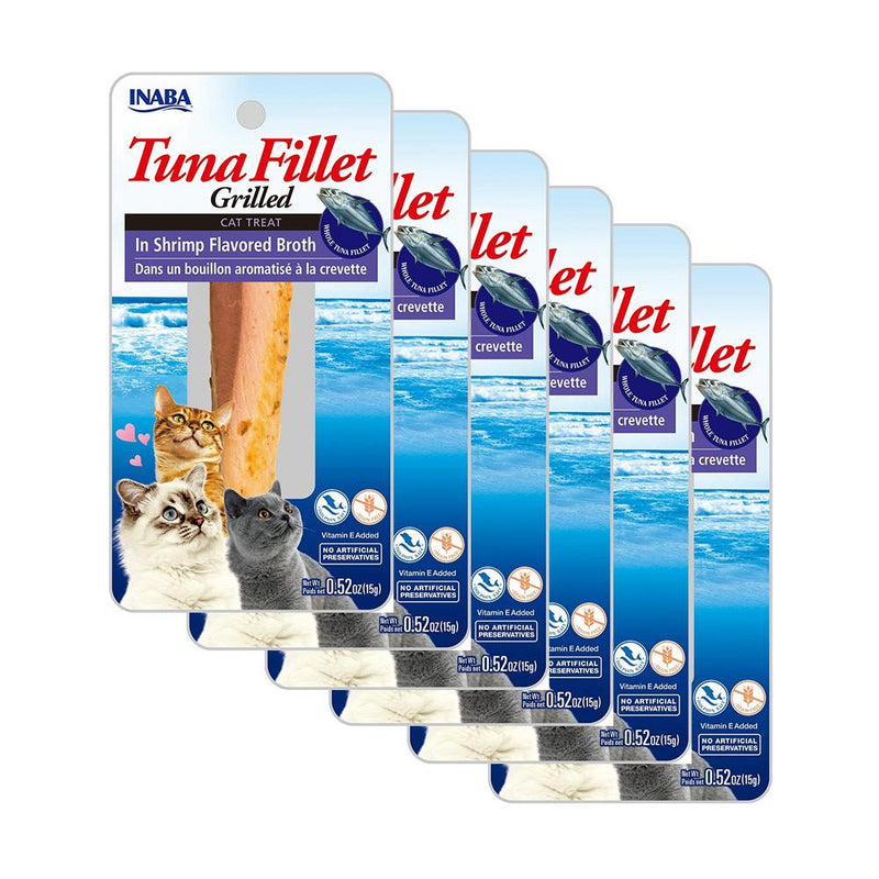 Inaba Grilled Tuna Fillet in Shrimp Broth Cat Treat 15g x 6-Habitat Pet Supplies