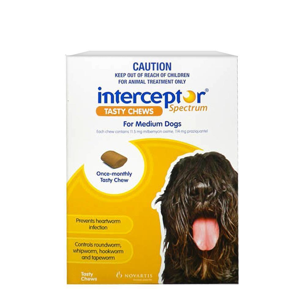 Interceptor Spectrum Dog 11-22kg Yellow 3 Pack-Habitat Pet Supplies
