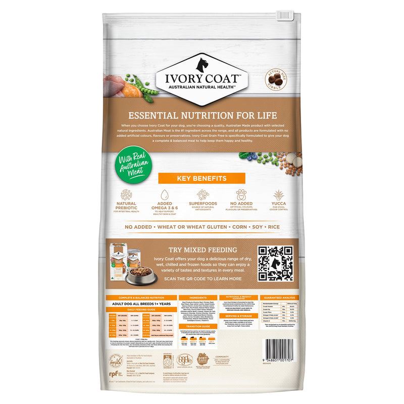 Ivory Coat Grain Free Chicken Adult Dog Dry Food 13kg (+_+)