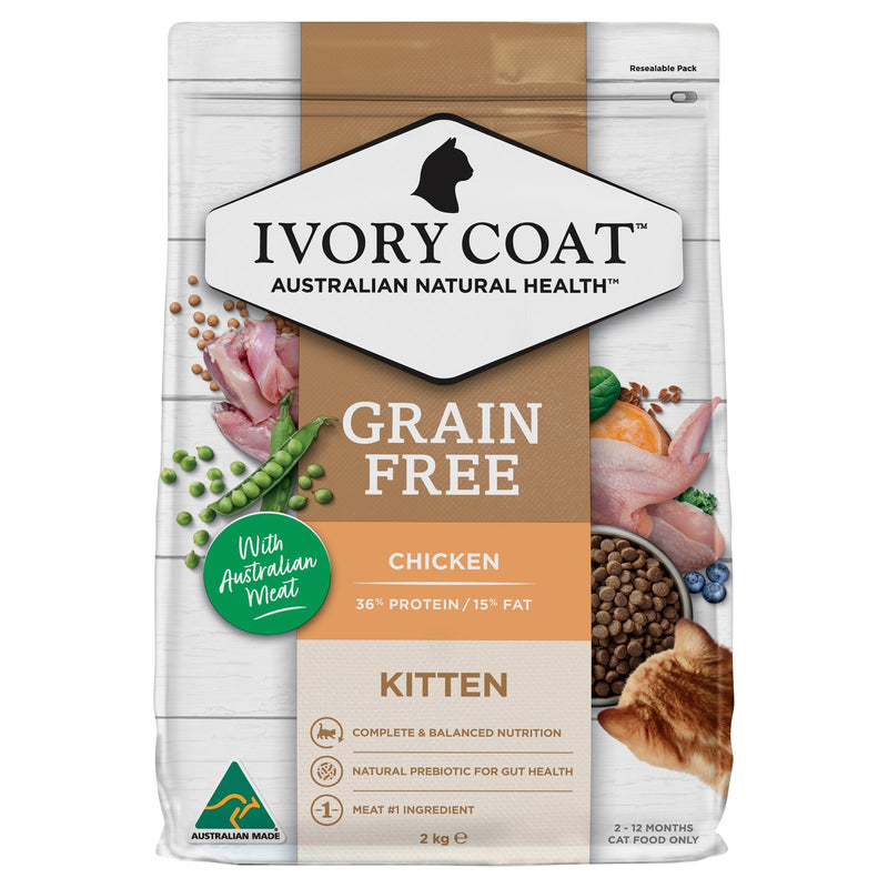 Ivory Coat Grain Free Chicken Kitten Dry Food 2kg-Habitat Pet Supplies