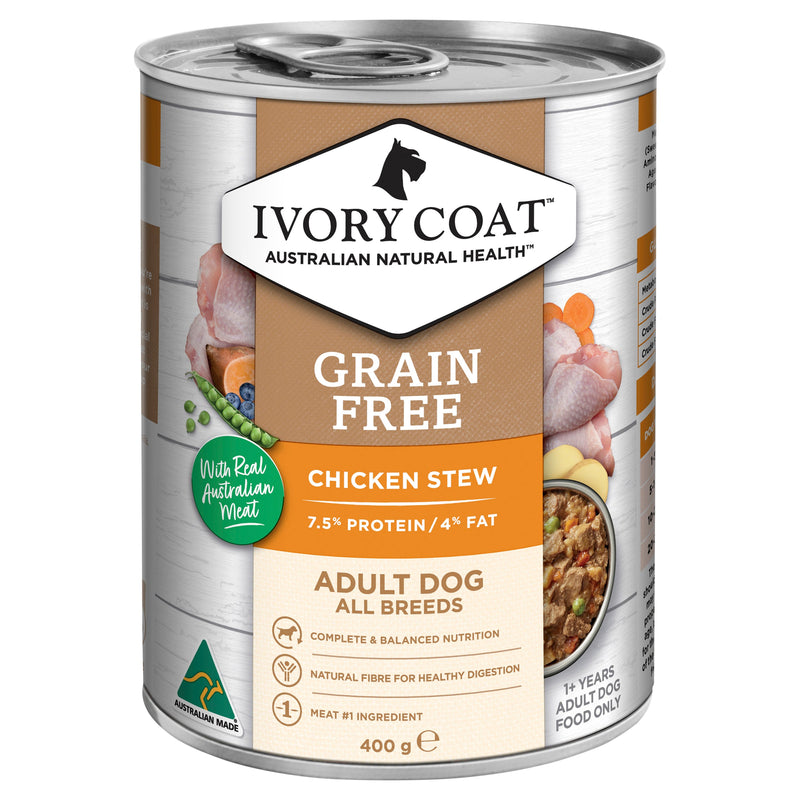 Ivory Coat Grain Free Chicken Stew Adult Dog Wet Food 400g x 12-Habitat Pet Supplies