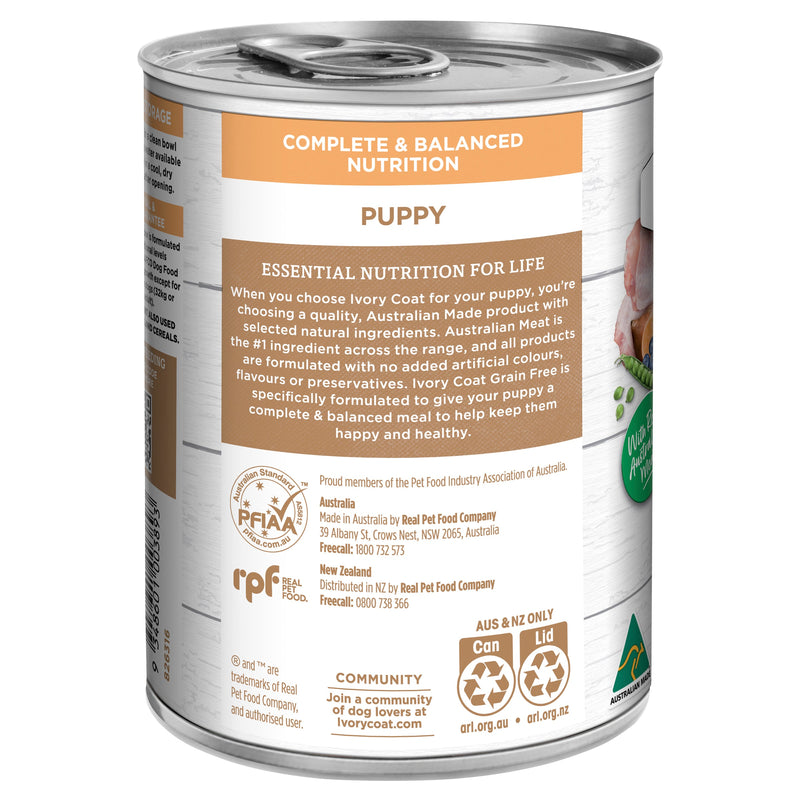 Ivory Coat Grain Free Chicken Stew Puppy Wet Food 400g x 12 (+_+)