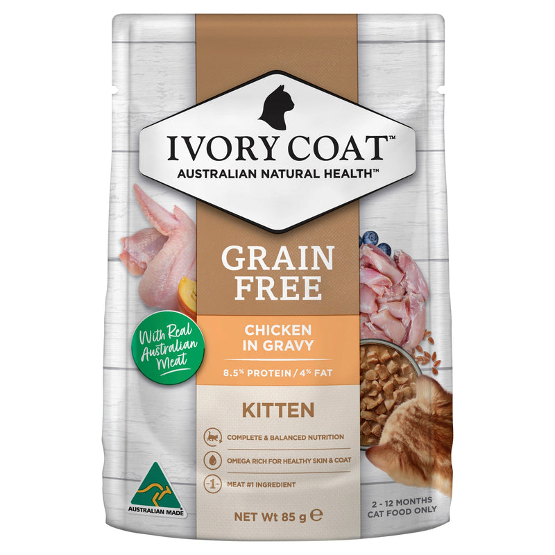 Ivory Coat Grain Free Chicken in Gravy Kitten Wet Food 85g-Habitat Pet Supplies