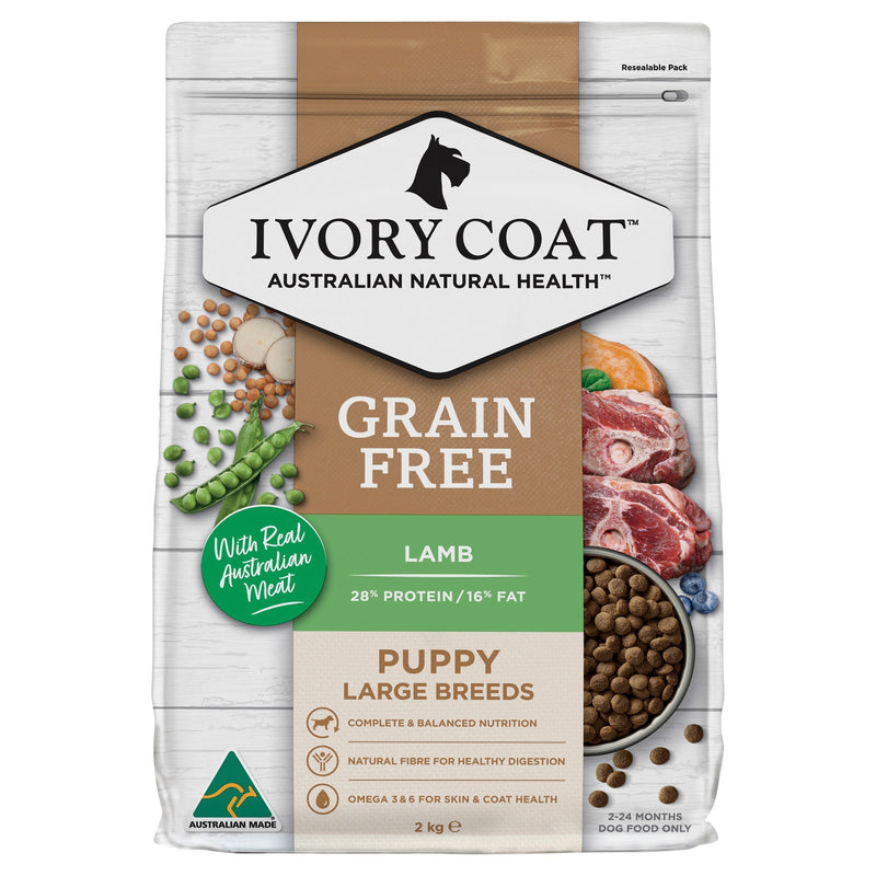 Ivory Coat Grain Free Lamb Large Breed Puppy Dry Food 2kg (+_+)-Habitat Pet Supplies