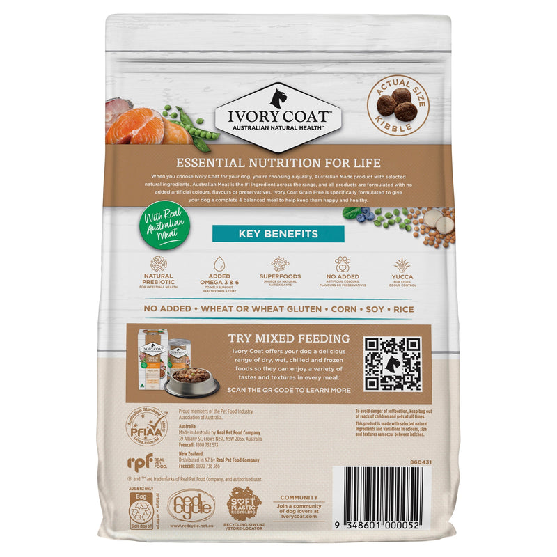 Ivory Coat Grain Free Ocean Fish and Salmon Adult Dog Dry Food 2kg (+_+)