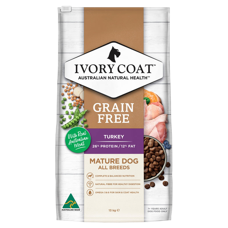 Ivory Coat Grain Free Reduced Fat Turkey Adult Dog Dry Food 13kg-Habitat Pet Supplies