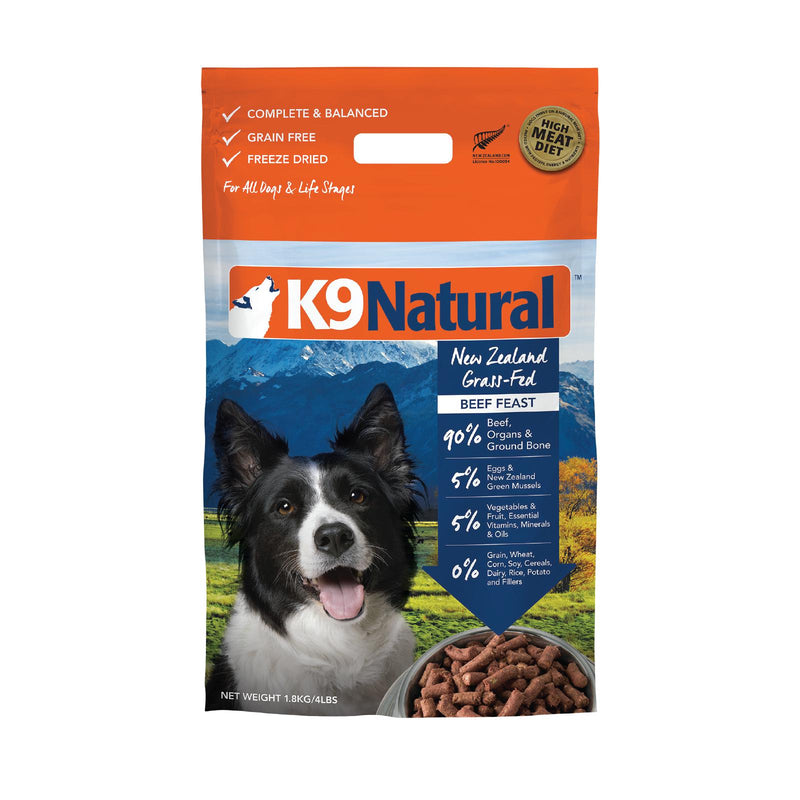 K9 Natural Beef Feast Freeze Dried Dog Food 1.8kg^^^-Habitat Pet Supplies