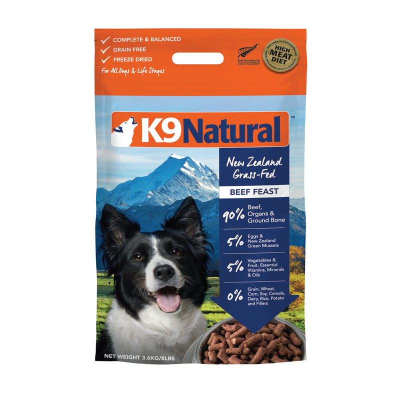 K9 Natural Beef Feast Freeze Dried Dog Food 3.6kg-Habitat Pet Supplies