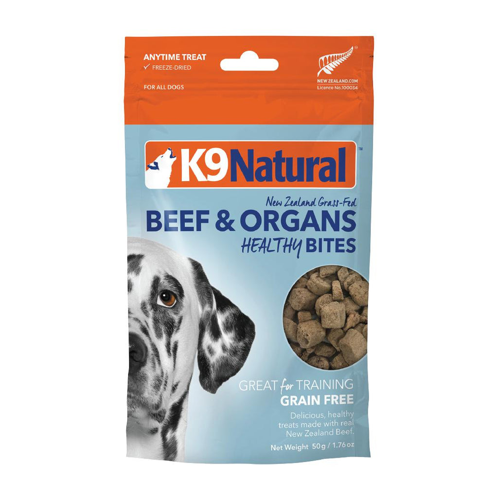K9 Natural Beef Healthy Bites Freeze Dried Treats for Dogs 50g^^^-Habitat Pet Supplies