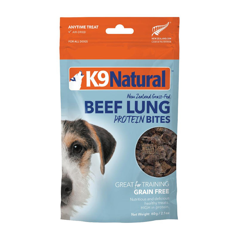K9 Natural Beef Lung Protein Bites Dog Treats 60g^^^-Habitat Pet Supplies