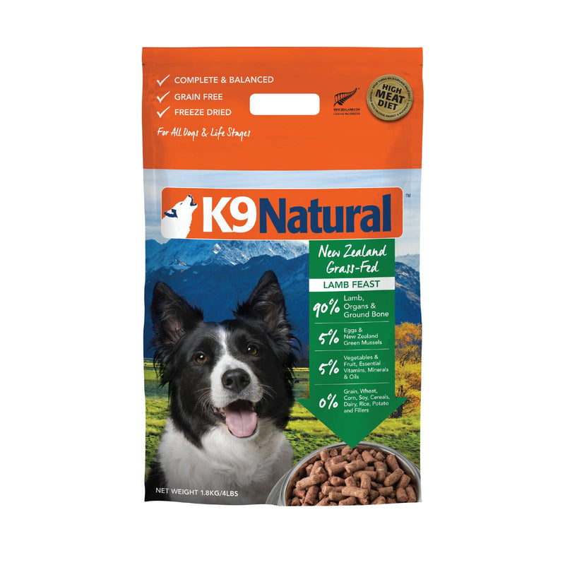 K9 Natural Lamb Feast Freeze Dried Dog Food 1.8kg^^^-Habitat Pet Supplies
