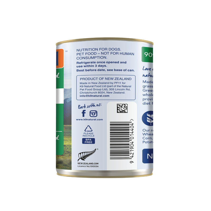 K9 Natural Lamb Feast Wet Dog Food 370g x 12 *!*!*