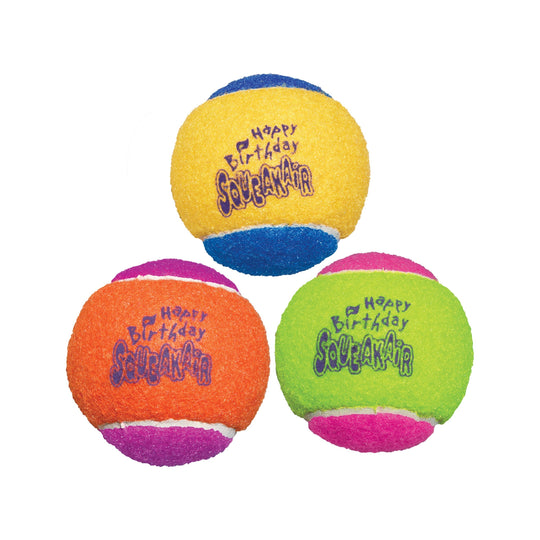 KONG Airdog Squeaker Birthday Balls Dog Toy 3 Pack