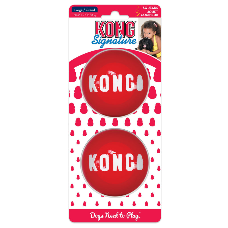 KONG Signature Balls 2 Pack Large Dog Toy-Habitat Pet Supplies