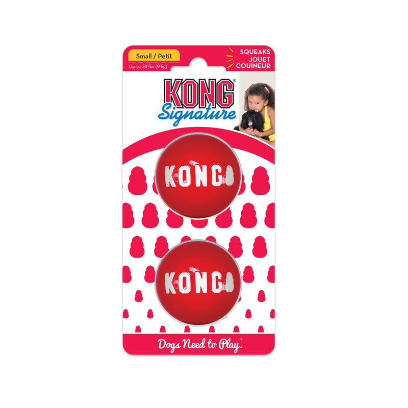 KONG Signature Balls 2 Pack Small Dog Toy-Habitat Pet Supplies