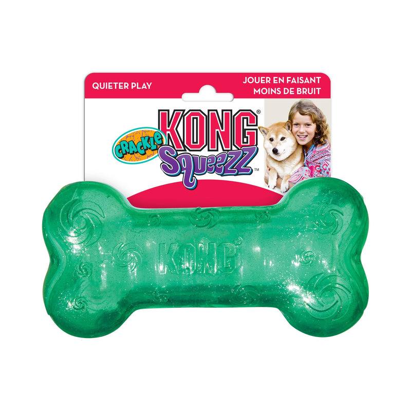 KONG SQUEEZZ CRACKLE BONE MEDIUM - Habitat Pet Supplies Altona & Chirnside Park