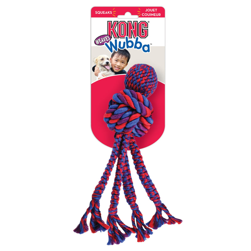 KONG Wubba Weaves With Rope Large Dog Toy