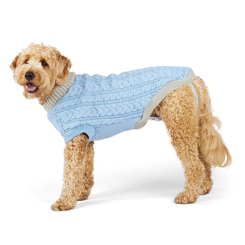 Kazoo Apparel Cable Knit Dog Jumper Blue Medium*