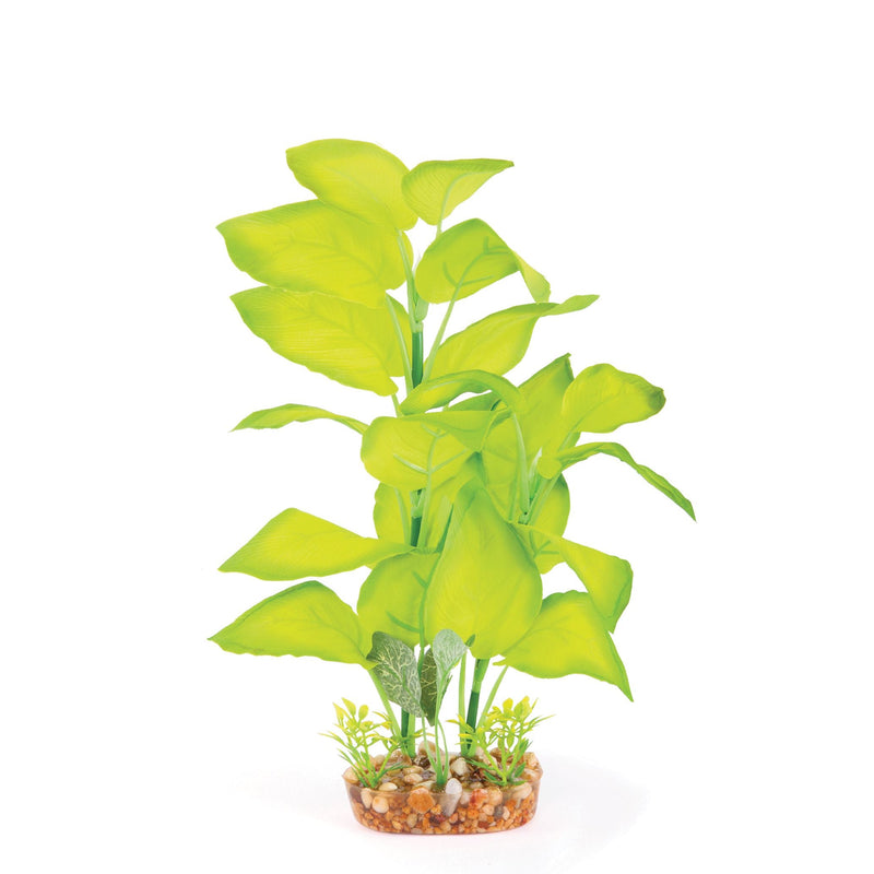 Kazoo Aquarium Artificial Plant Green Silk with Large Leaves 30cm-Habitat Pet Supplies