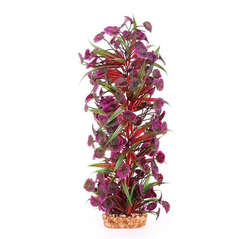Kazoo Aquarium Artificial Plant with Thin Leaves and Maroon Flowers Extra Large-Habitat Pet Supplies