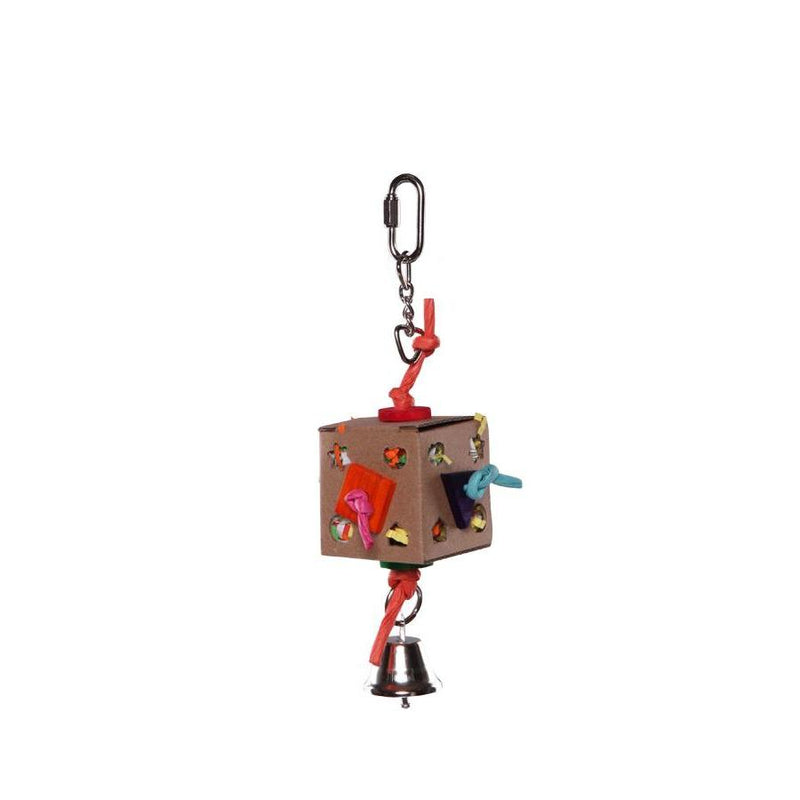 Kazoo Bird Toy Cardboard Activity Box with Bell Small-Habitat Pet Supplies