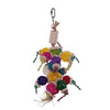 Kazoo Bird Toy Colourful Wicker Balls with Decoration Medium-Habitat Pet Supplies