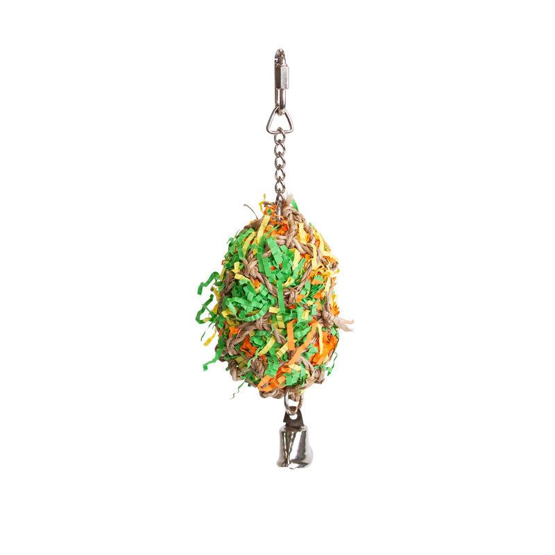 Kazoo Bird Toy Crinkle Ball with Bell Small-Habitat Pet Supplies