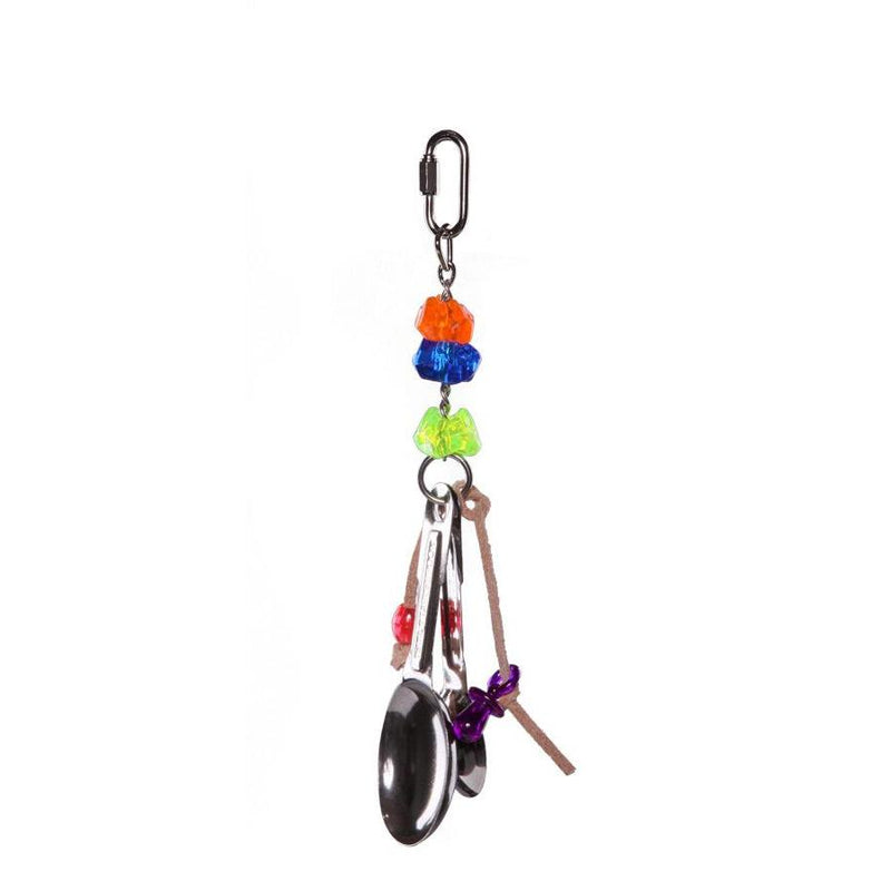 Kazoo Bird Toy Hanging Spoons with Beads Small-Habitat Pet Supplies