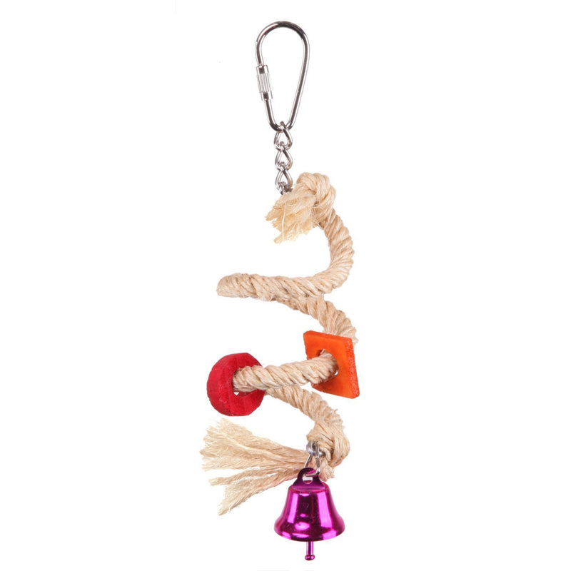 Kazoo Bird Toy with Sisal Rope and Bell Small-Habitat Pet Supplies