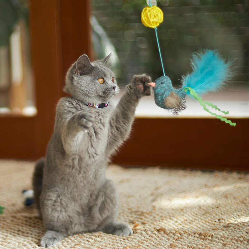 Kazoo Bluebird Chase and Play Wand Cat Toy