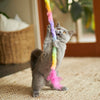 Kazoo Rainbow Tail Wand Cat Toy-Habitat Pet Supplies