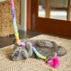 Kazoo Fluffy Rainbow Tail Wand Cat Toy